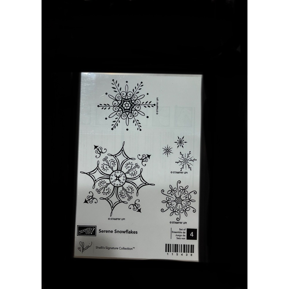 Stampin Up! Serene Snowflakes stamp set Brand new in box.